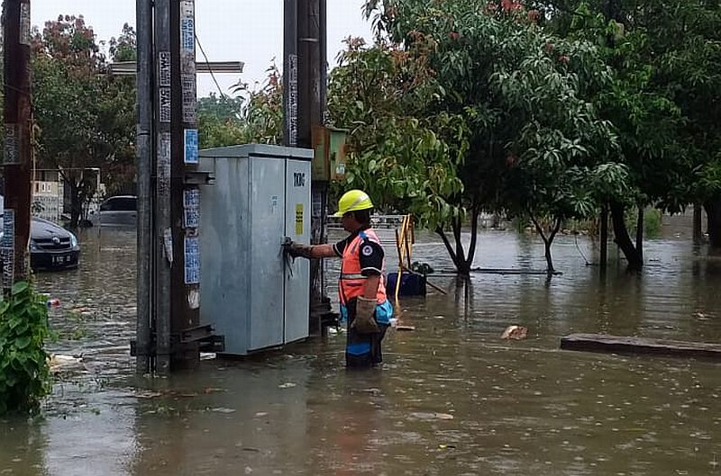 ilustrasi listrik saat banjir