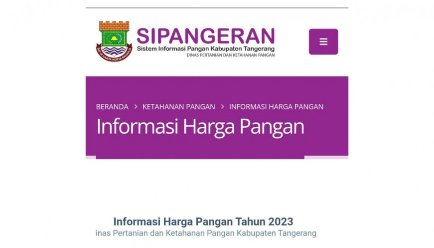Masyarakat di Tangerang Bisa Pantau Harga Sembako lewat Aplikasi Sipangeran. (Istimewa)