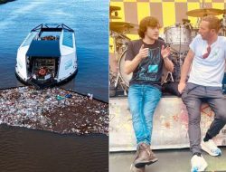 Kapal pembersih sampah diberikan oleh Coldplay untuk atasi sampah di Sungai Cisadane.(istimewa/indonesiadaily.net)