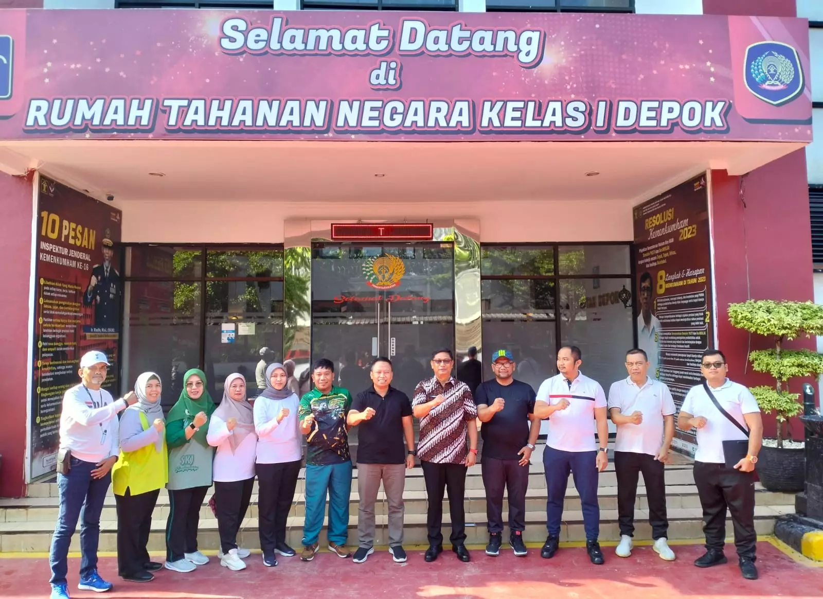 Sekda Depok dan jajaran usai mengunjungi Rutan Depok. sebagai pesiapan pemilu 2024 (Istimewa)