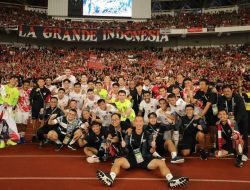 Timnas Indonesia tengah merayakan kelolosan putaran 3. ( Istimewa/indonesiadaily.net)