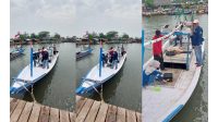 Tim PKM menberikan pelatihan kepada mitra nelayan Desa Pulo ampel, pemasangan komponen panel surya dan marine locator di perahu ikan 3 gross tonnage.(istimewa/indonesiadaily.net)